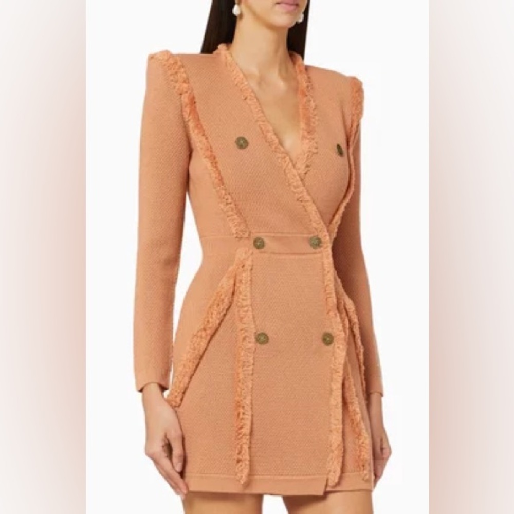 Elisabetta Franco Peach Double-Breasted Women's coat Dress